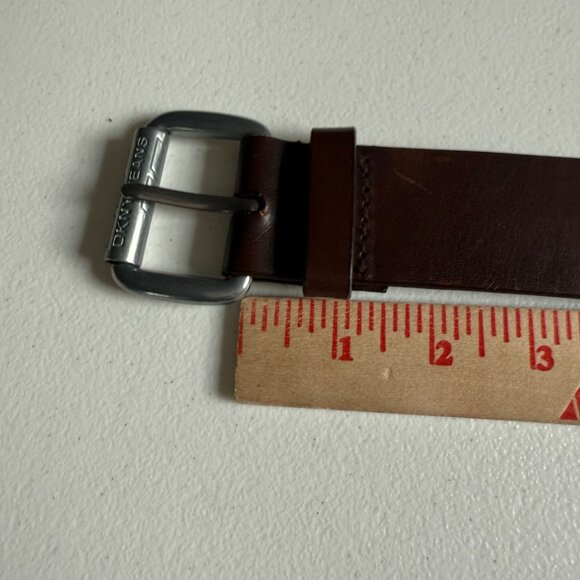 DKNY Jeans Genuine Leather Belt Women\'s Small Minimalist Utility Classic Brown